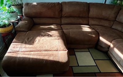 Brown Microfiber Sectional Sofa with Chaise
