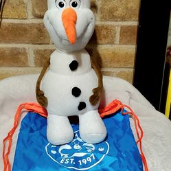 Frozen "Olaf" Build-A-Bear BABW 16" Plush w/ Carrying Drawstring Bag