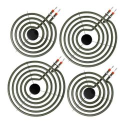 S-Union 4 Pack MP22YA Electric Range Burner Element Unit Set - 2 pcs MP15YA 6" and 2 pcs MP21YA 8" Replacement for Hardwick & Kenmore & Maytag & Norge