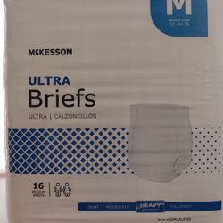 McKesson Ultra Heavy Absorbency Adult Brief Diapers Medium 16 Count Unisex