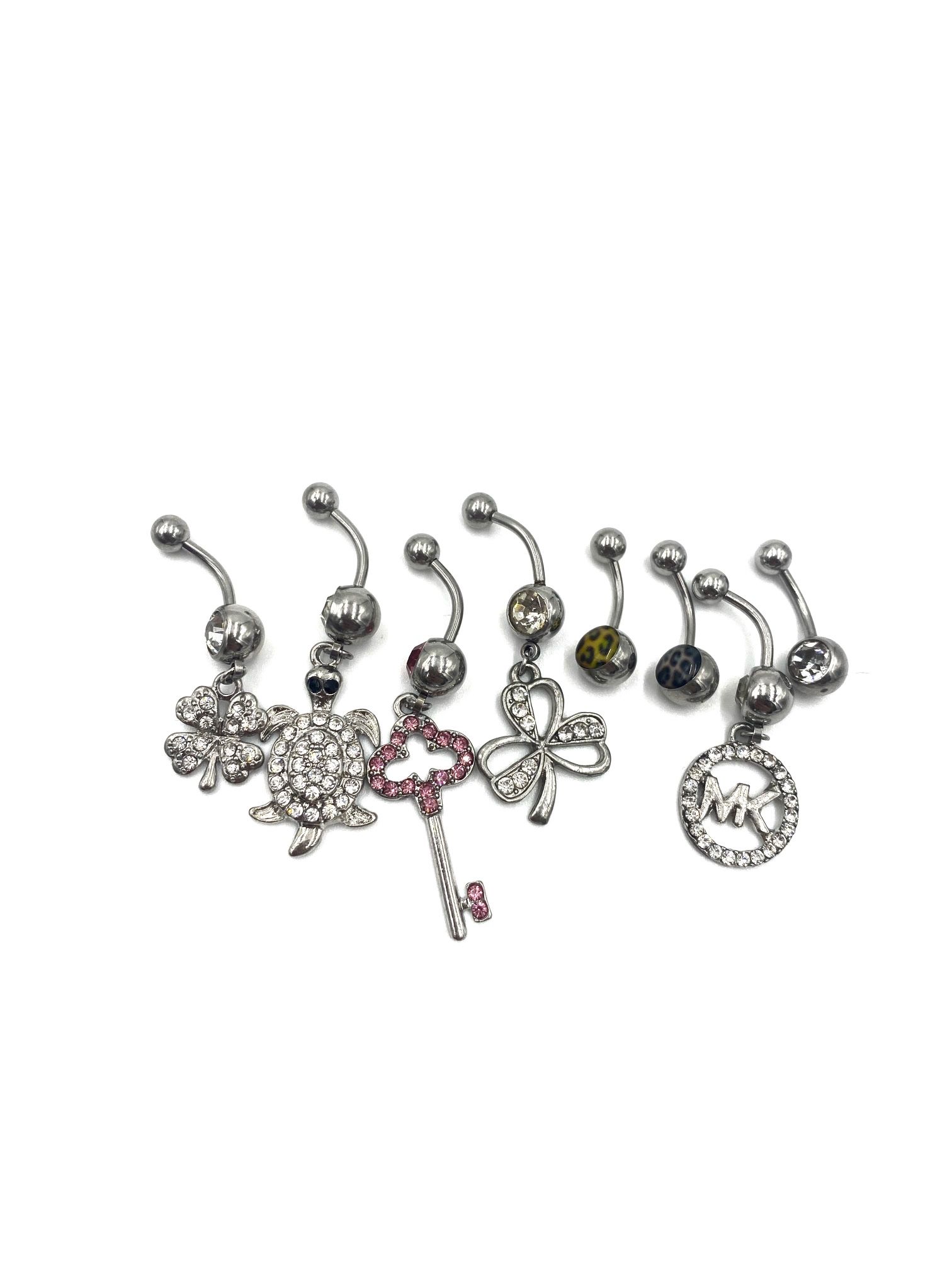 Bundle 8 Belly Rings Belly Piercing Belly Button Stainless Steel Body Piercing Body Jewelry