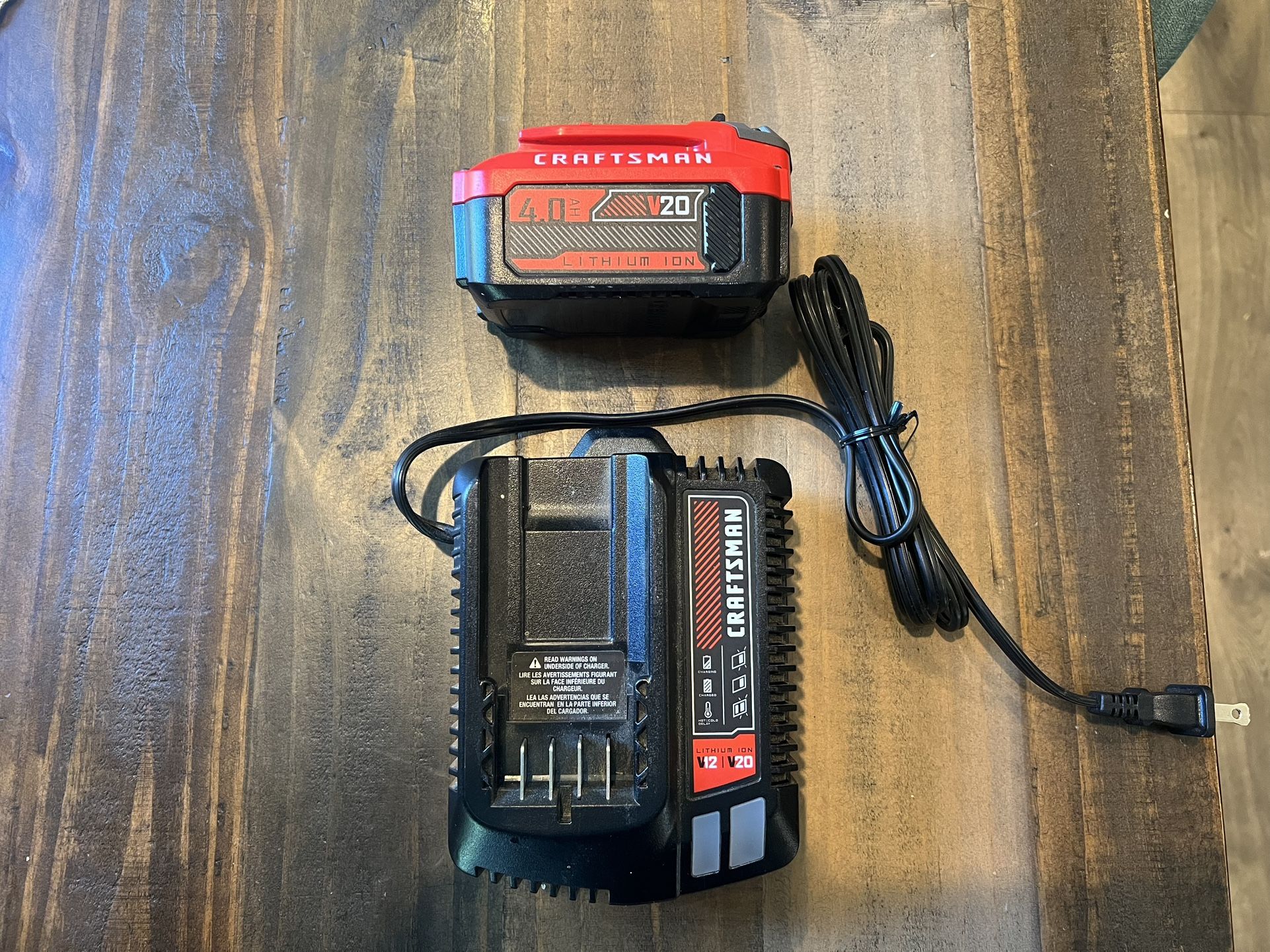 Craftsman 20v 4.0 ah battery w/charger