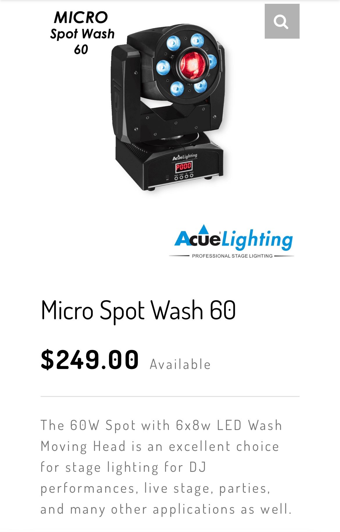 Dj light Micro Spot Wash 60