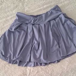 Yoga Basic Wide Waistband Pleated Sports Skort With Phone Pocket Blue / 8/10 (L)