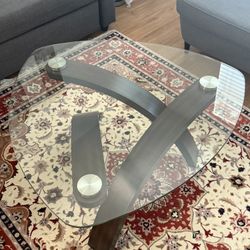 Coffeetable living spaces allure brown glass top and wood