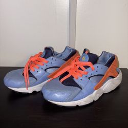 Nike Huarache Running Shoes, #654280-402, Chalk Blue/Mango, Size 7Y