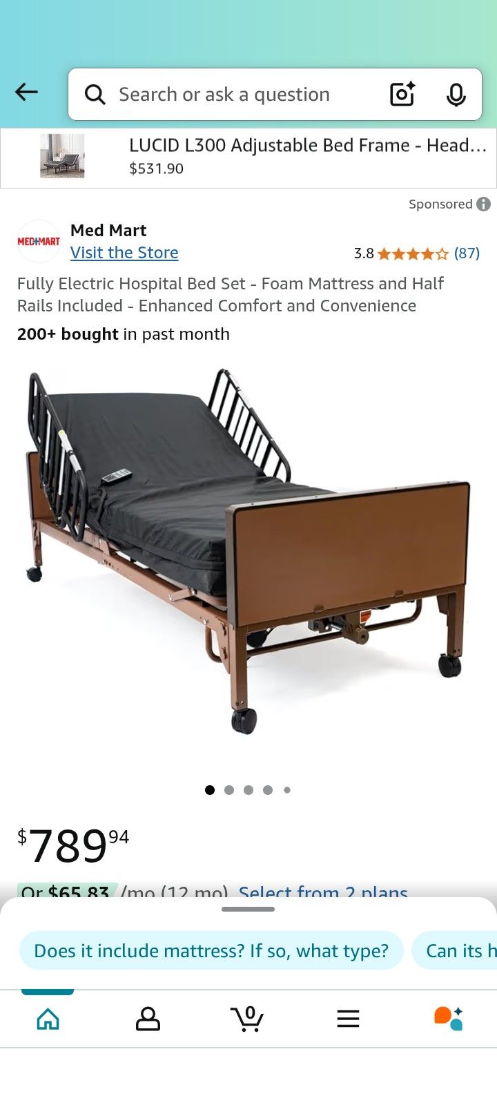 6 Month Old Hospital Bed With Mattress