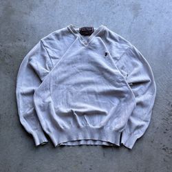 Vintage 90’s Marlboro Classics Knitted V-Neck Beige Sweater