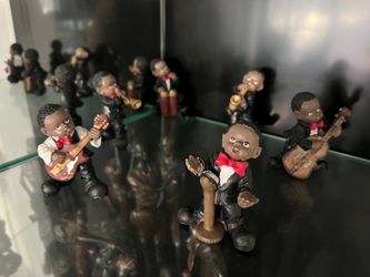 Black Musicians Figurines Playing Instruments