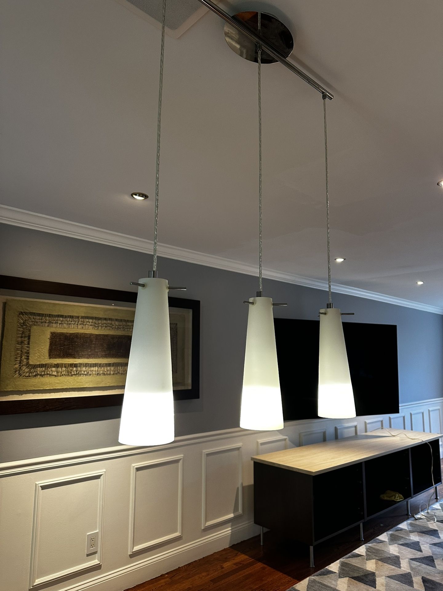 3-Light Chrome Pendant Light Fixture