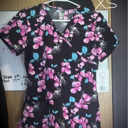 3 Scrub Tops And Lab Coat Brand New With Tags 