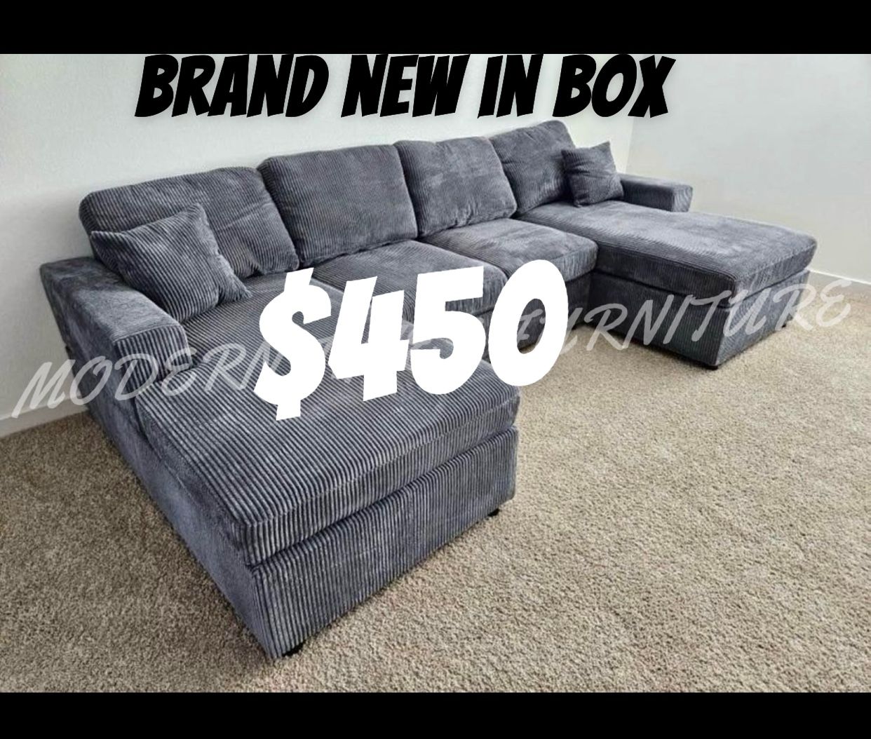 Brand New In Box Double Chaise Sectional 