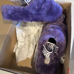 Purple UGG Fluff Yeah Slide Sandal Shoe