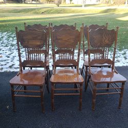 AMISH PRESSED BACK CHAIRS.