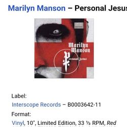 Marylin Manson Personal Jesus 10" Red Vinyl
