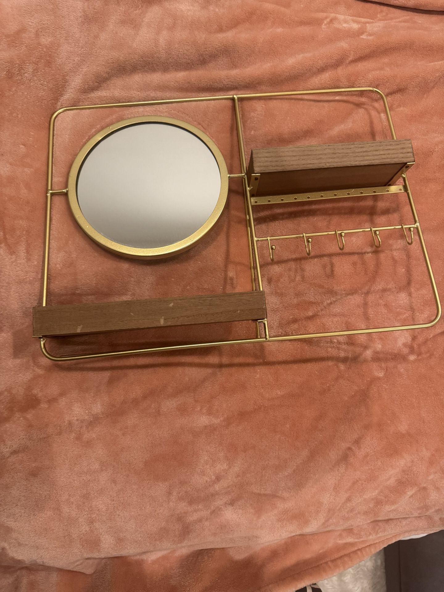 Jewelry Holder Gold, And Wood