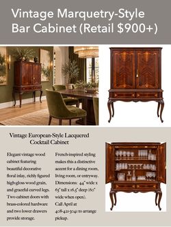 Elegant Antique Cocktail Cabinet