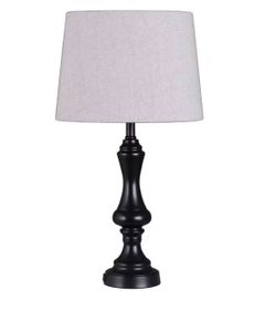 Black Table Lamp with Linen Shade