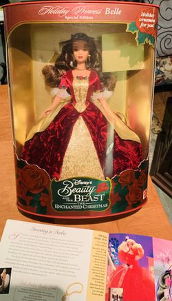 BARBIE 1997 “ HOLIDAY PRINCESS BELLE” BEAUTY and the BEAST ENCHANTED CHRISTMAS BOXED IN MINT
