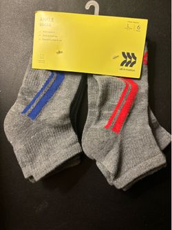 6-pack Kids ankle socks size 3-7