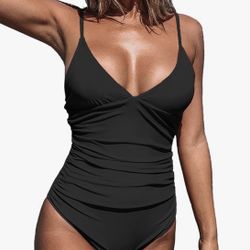 CUPSHE BLACK One-piece Swimsuit Large