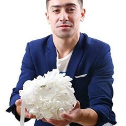 Wedding Ring Holder Pillow White