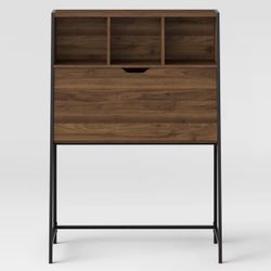 Mid-century modern style Wood Desk with Hutch