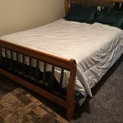 Queen Sleigh Bed And Dresser And Mirror Used 