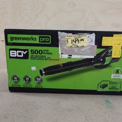 Greenworks Pro 80V Cordless Axial Leaf Blower with Battery and Charger
