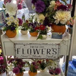 Fall Flower In Pumpkin Bouquets! Available At House Of Beauty In Turlock 