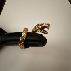 Snake Ring Adjustable Sizing With Diamonds 