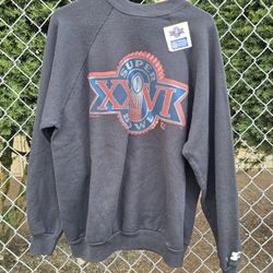 Vintage Starter Super Bowl XXVI 1993 Black Crewneck Sweatshirt One Size 24x26