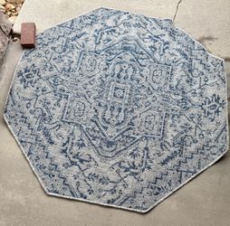 Unique Moroccan Bohemian Octagon Area Rug 5’x5’