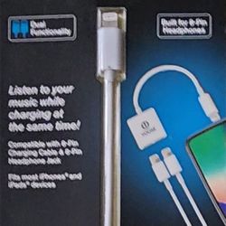 U YOUSE DUAL 8-PIN CHARGE AND LISTEN ADAPTER FOR MOST IPHONES AND IPAD DEVICES 