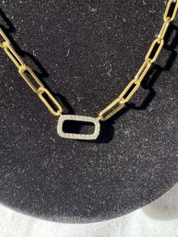 10k Necklace Chain Diamond Paper Clip
