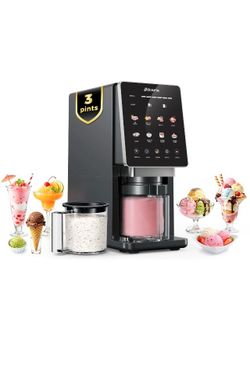 Ice Cream Maker with 3 Pints(Not Freezer) Homemade Slushie Gelato Yogurt Sorb...