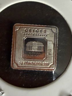 1 gram Geiger Edelmetalle .999 fine silver bar raw