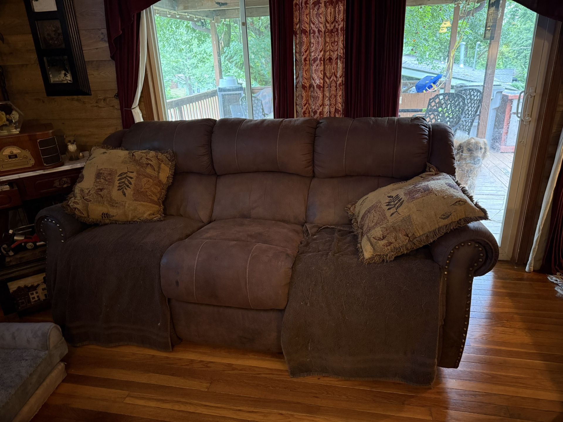Free Couch Faux Leather Dark Brown See Description