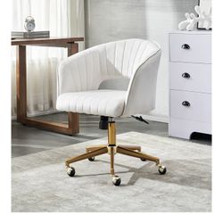Velvet Office Desk Chair (Beige)