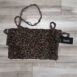 Franci’s Collections Bronze Beaded Starburst Clutch