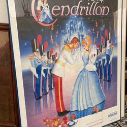 Disney - Cinderella Vintage Framed Movie Poster - French