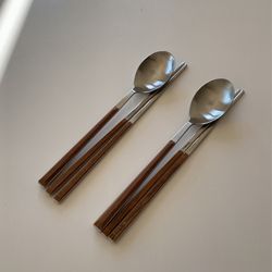 Spoon And Chopsticks Sets - Set Of 2