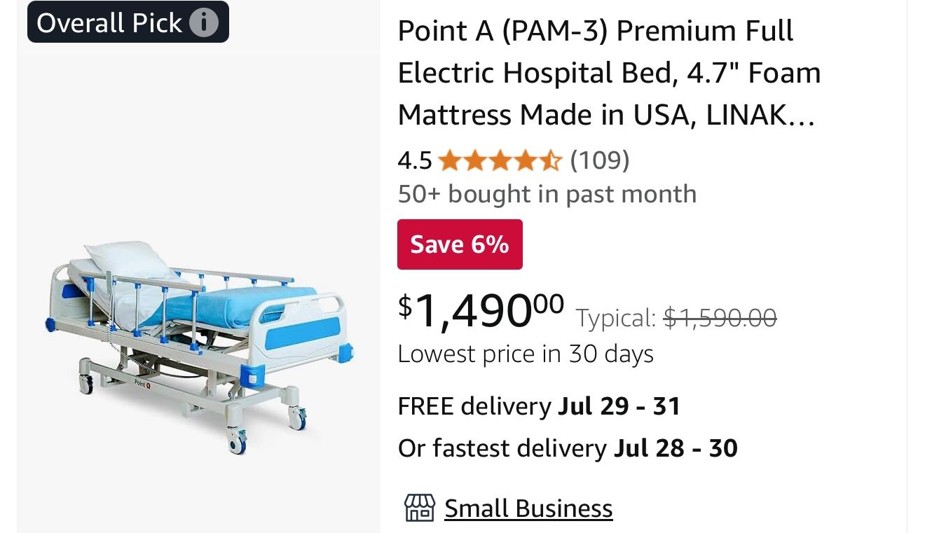 3 Function Hospital Bed New