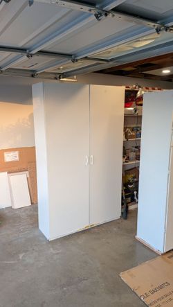 White cabinet storage