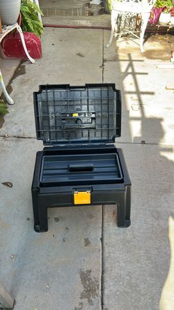 Black Plastic Step Stool Storage Box