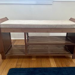 Entryway Bench with Cushion & Storage – $45 OBO