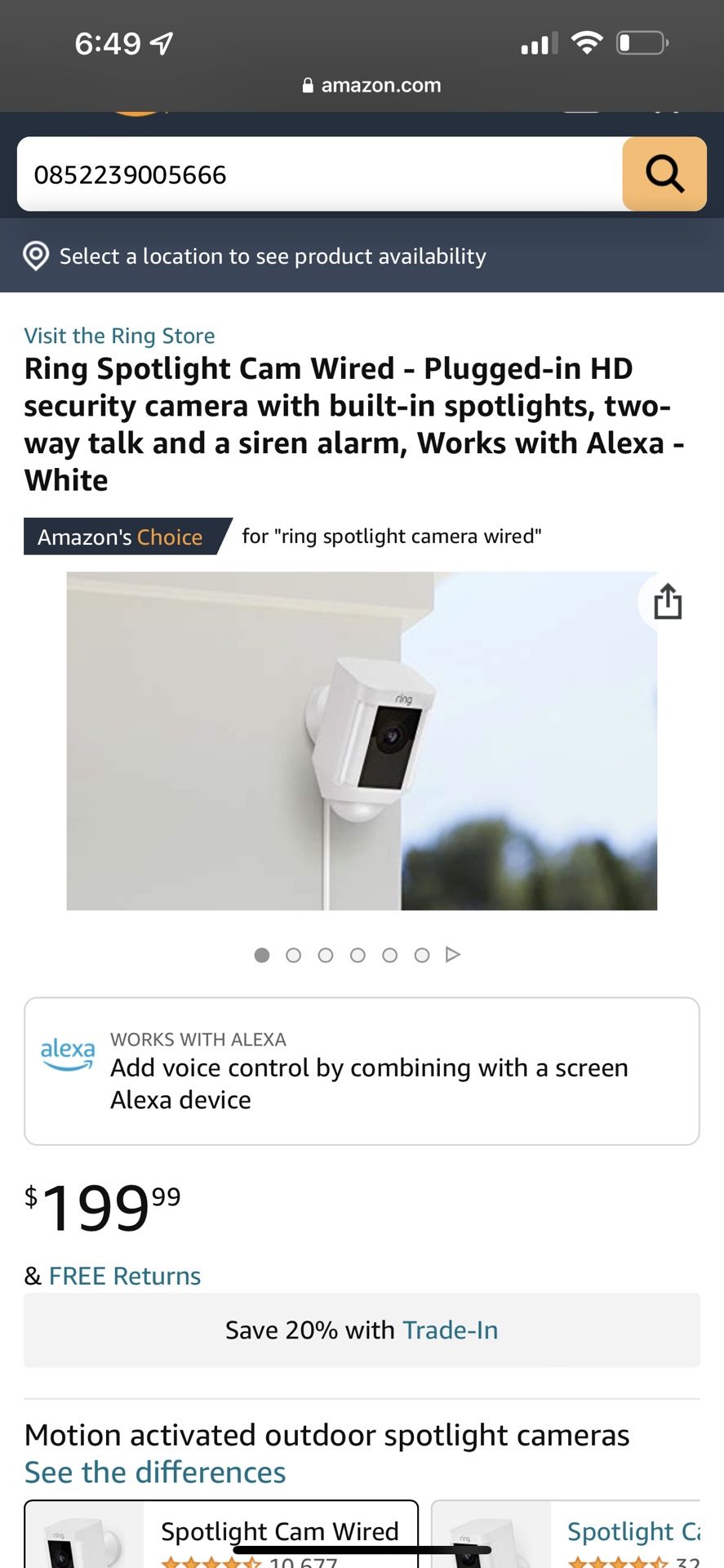 Ring Spotlight Cam Wired