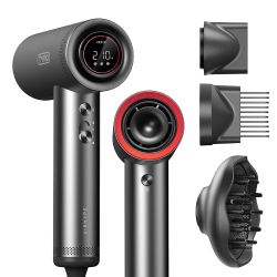 Hair Dryer with Diffuser for Women - 1500W Professional High Speed Blow Dryer with Comb, 110,000RPM Fast Dry, 200 Million Ionic Hairdryer, 4 Temps & 3