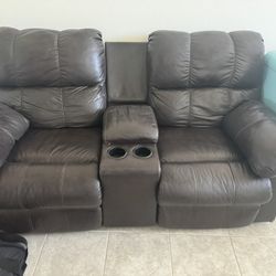 Double Movie Theater Style Recliner Loveseat 