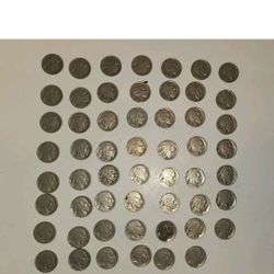 Buffalo Nickels Roll Lot of 55 Buffalo Nickels 1(contact info removed) FULL Dates and No Dates